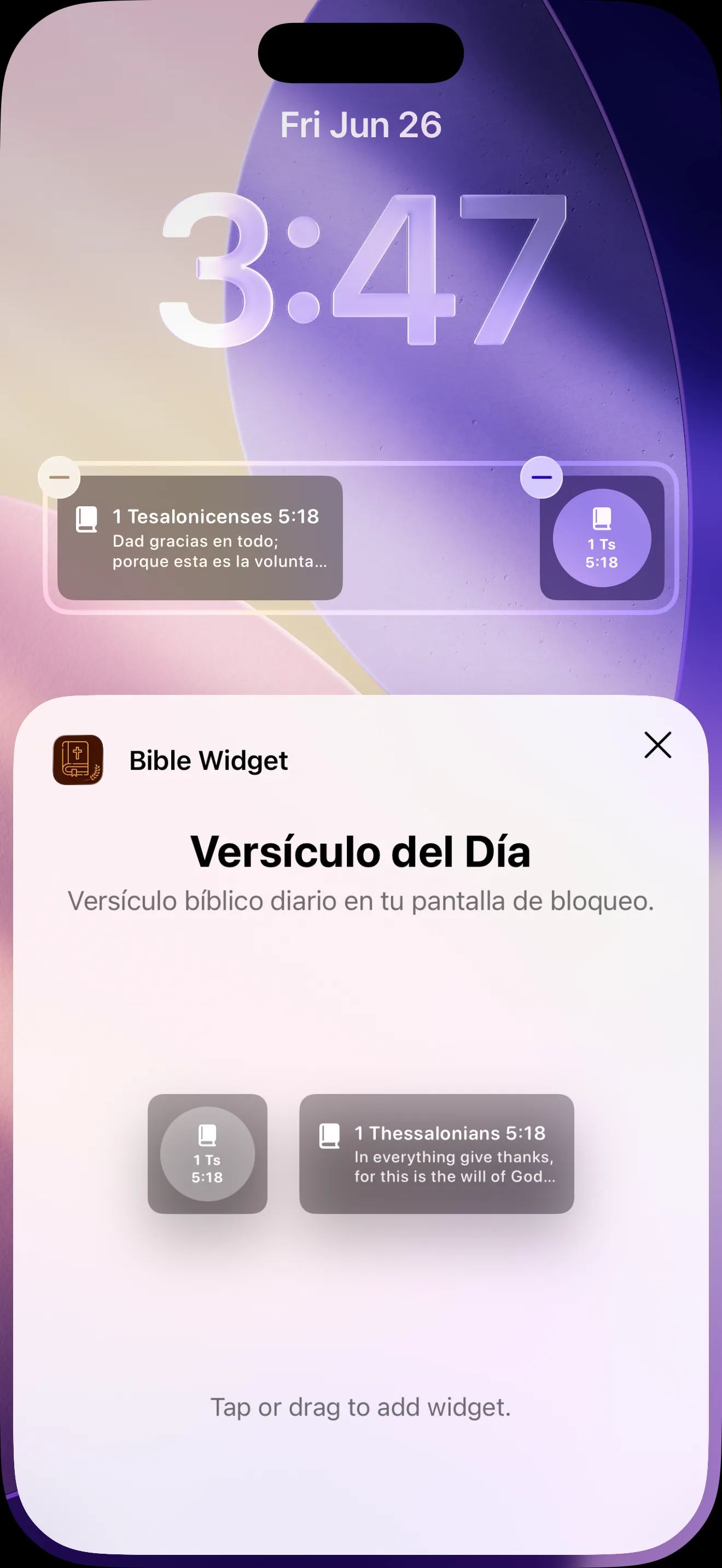 Lock Screen widget examples