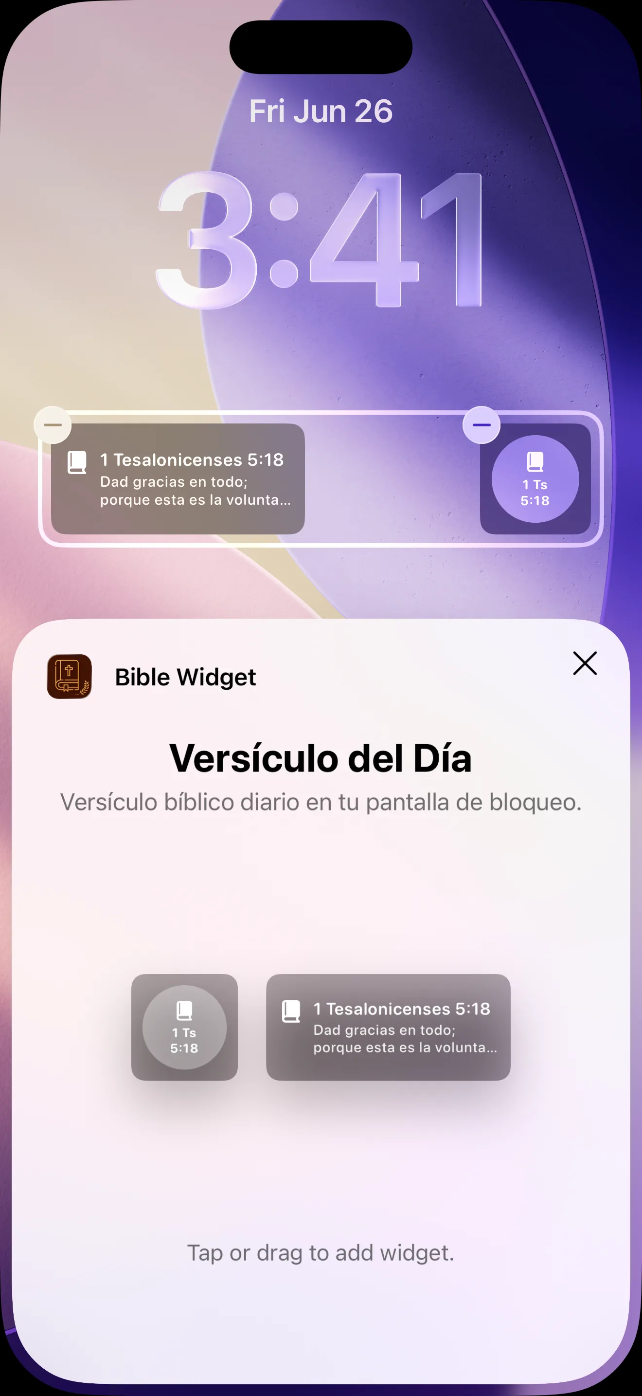 Ejemplos de widgets de pantalla bloqueada